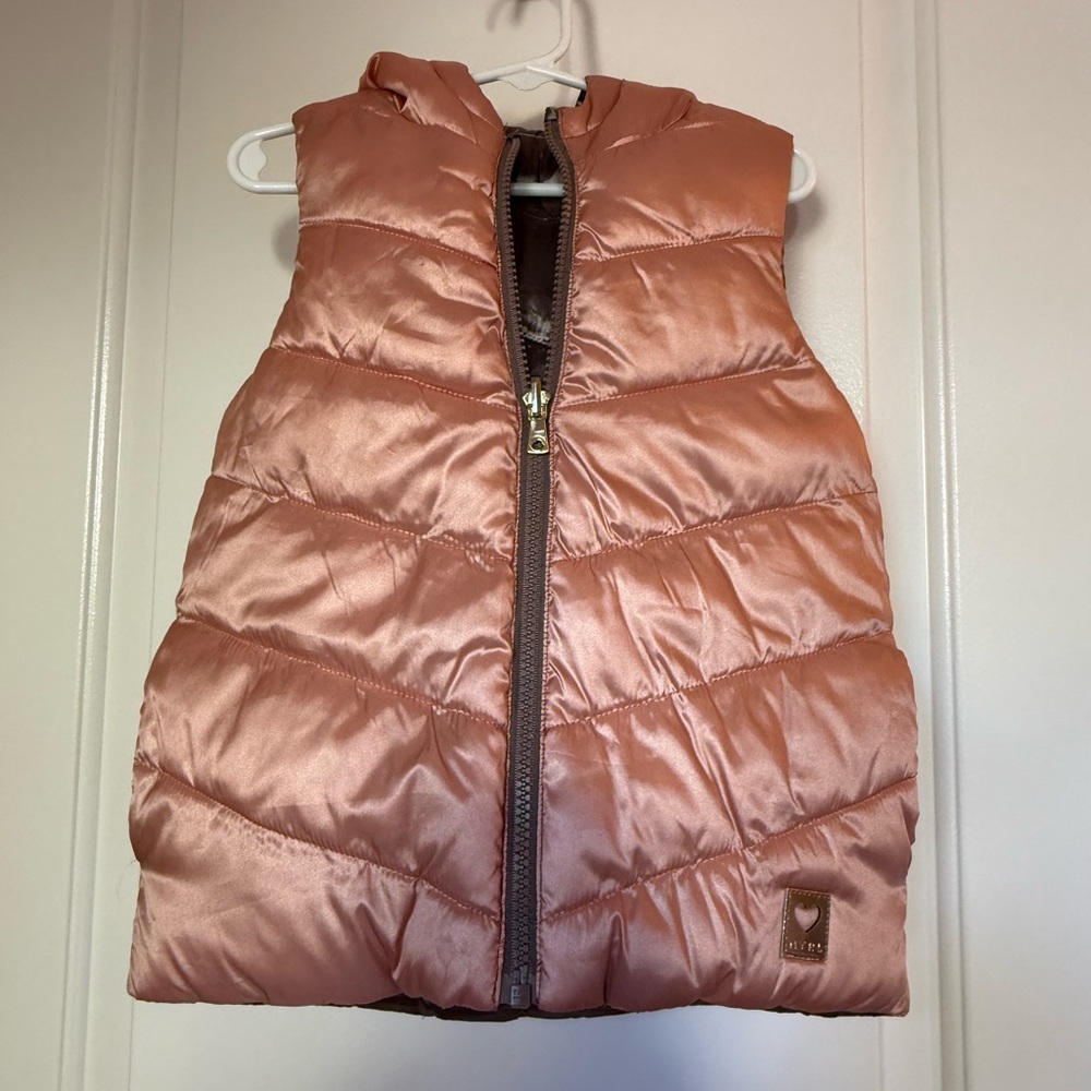 Kids Pink & Mauve Reversible Puffer Vest